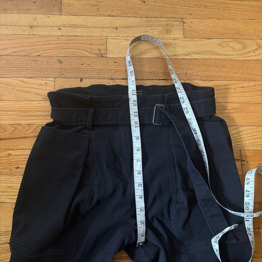 Banana Republic Black High Rise Twill Belted Crop Trousers Size 10 - Picture 4 of 8